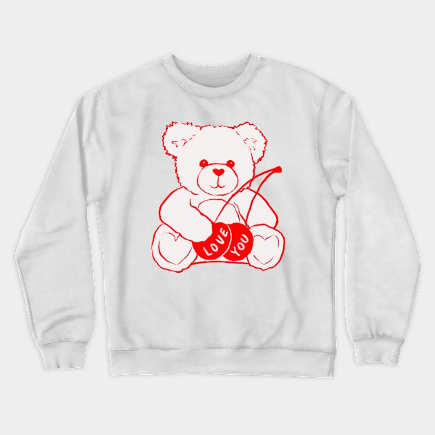 Cherry Valentines Teddy Bear Crewneck Sweatshirt by minimango